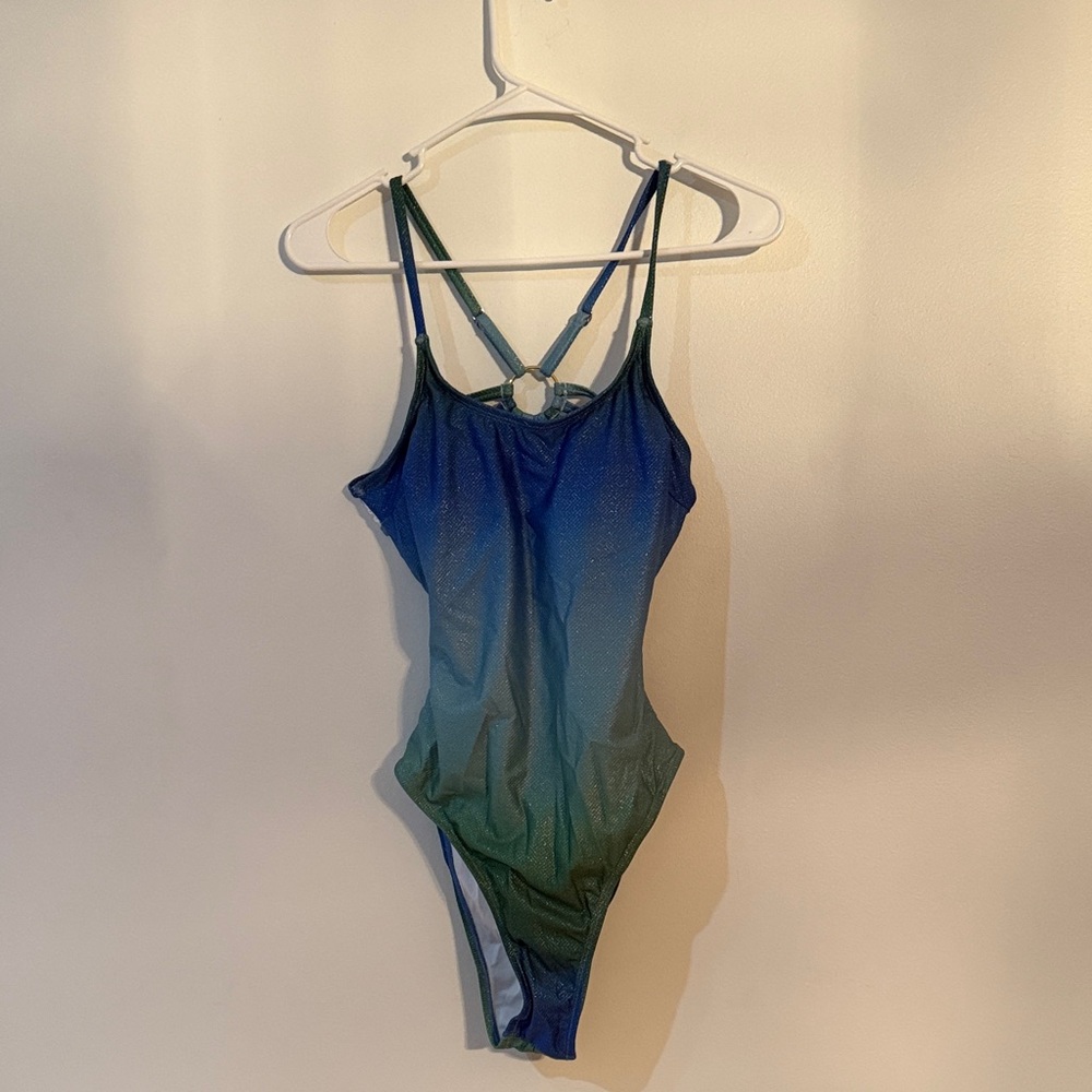 Cupshe Blue and Green One Piece Swimsuit